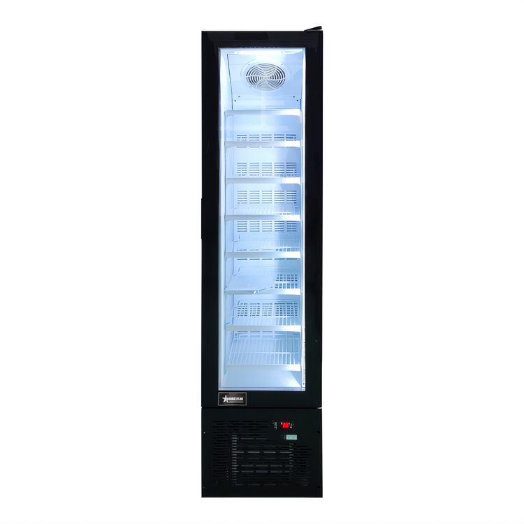 Product image #1 for Omcan USA One-Section Reach-In Glass Door Display Freezer, 3.7 Cu. Ft., Black, Bottom-Mount, 110V