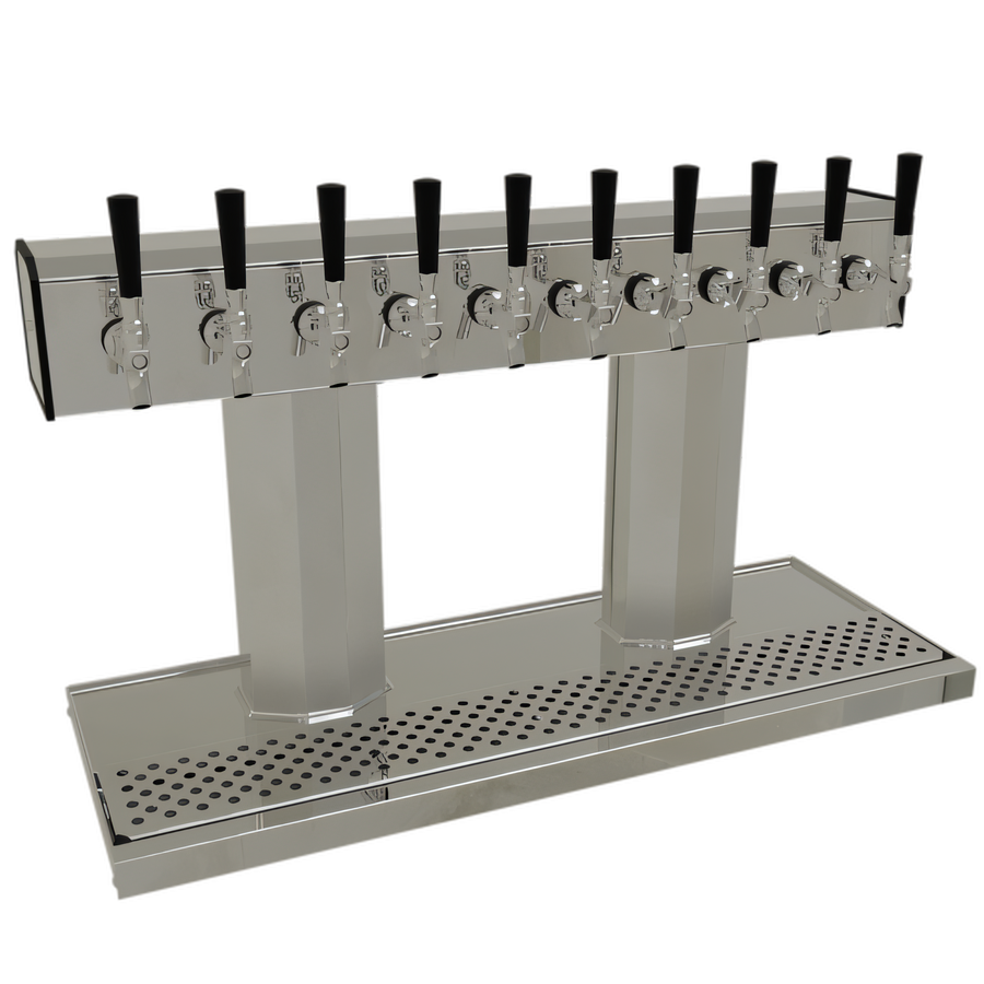 Product image #1 for Glastender Tee Draft Dispensing Tower with 10 Stainless Steel Faucets, Countertop, Glycol-Cooled