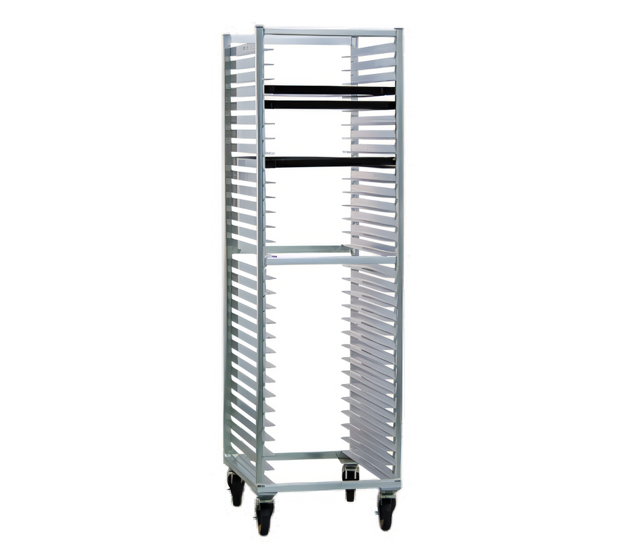 Product image #1 for Mobile Full-Height End-Loading Aluminum Bun Pan Rack, 30-Pan Capacity
