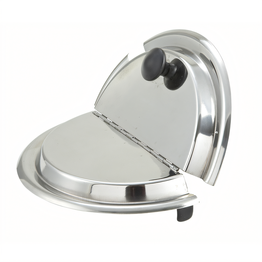 Product image #1 for Winco Hinged Inset Cover for 11 Qt Inset Pan, Stainless Steel, Mirror Finish
