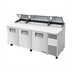 Thumbnail image #1 for True 93.5-Inch 3-Section Pizza Prep Table with 12-Pan Top and Side-Mounted Self-Contained Refrigeration