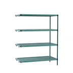 Thumbnail image #1 for Metro Super Erecta Pro PR-183674K3-A-4 Stationary Add-On Polymer Shelving Unit, Louvered, 18 x 36 x 74 in, 4 Shelves, Green