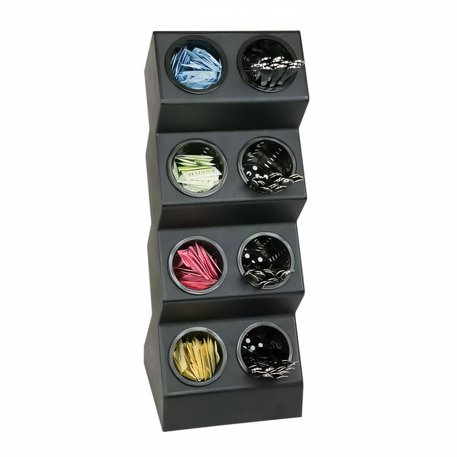 Product image #1 for Black Polystyrene Countertop Flatware Organizer with 8 Compartments and Inserts