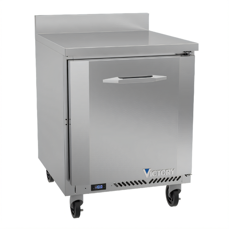 Product image #1 for Victory Refrigeration 27-Inch One-Section Stainless Steel Worktop Freezer, Rear-Mounted Self-Contained, 6.15 Cu. Ft.