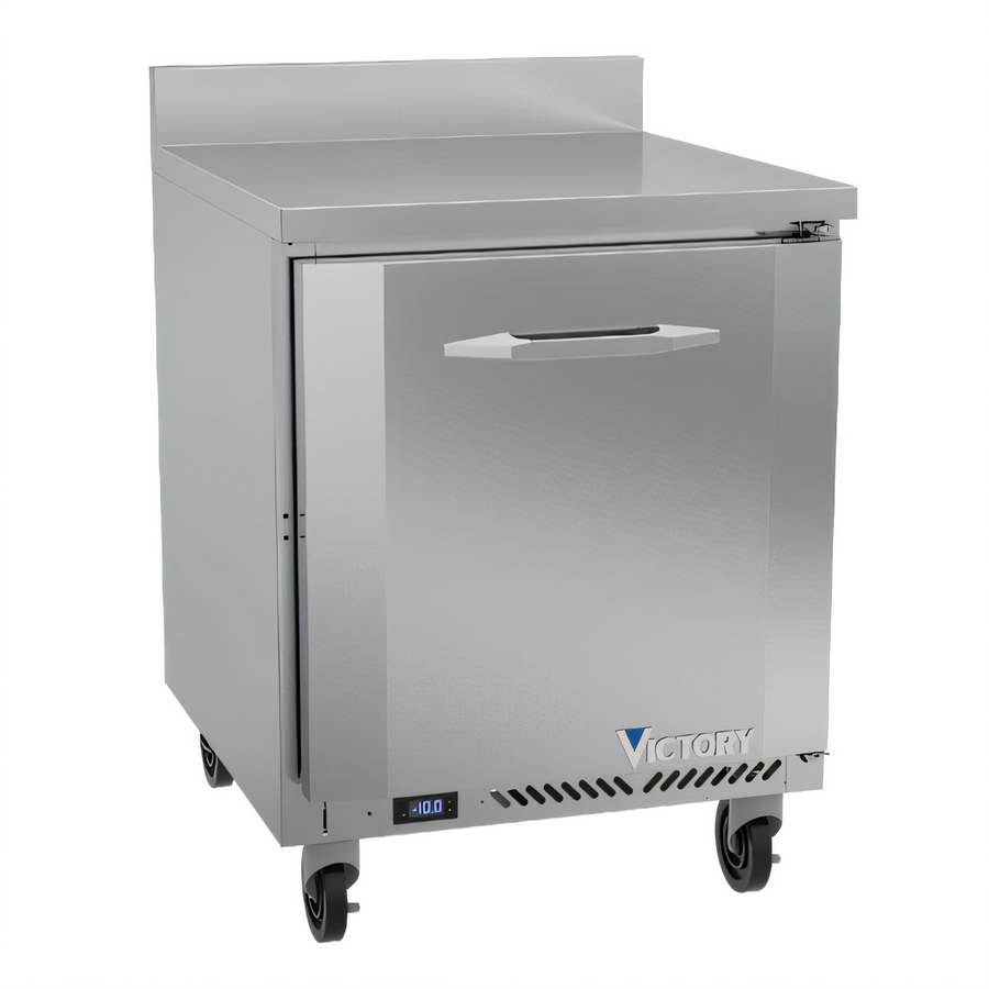 Product image #1 for Victory Refrigeration 27-Inch One-Section Stainless Steel Worktop Freezer, Rear-Mounted Self-Contained, 6.15 Cu. Ft.