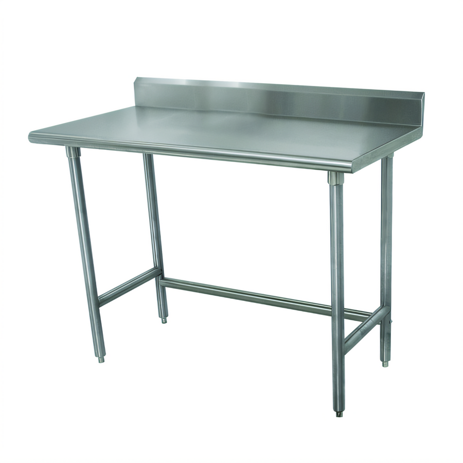 Product image #1 for Advance Tabco Special Value Series 30 x 30 Corner Open Base Stainless Steel Work Table with 5-Inch Backsplash