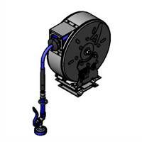 Enclosed Wall-Mount Stainless Steel Retractable Hose Reel Assembly with 30-Foot 3/8-Inch Non-Marking Hose
