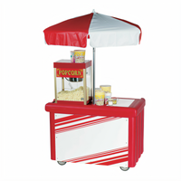 Cambro Camcruiser® Hot Red Vending Cart with Single Full-Size Pan Well and 60-Inch Umbrella