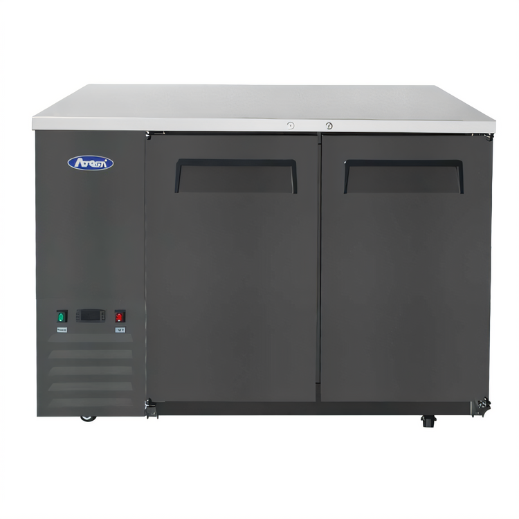 Product image #1 for 48-Inch Shallow Depth Two-Section Back Bar Cooler with Locking Solid Doors