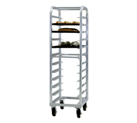 New Age Lifetime Series Heavy-Duty Aluminum End-Loading Bun Pan Rack with Casters, 12 Pan Capacity