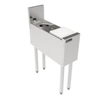Thumbnail image #1 for Perlick Corporation Top Shelf TSF8PS-BRT 8-Inch Freestanding Stainless Steel Underbar Prep Sink with Cutting Board, Glass Rinser & Tool Well Faucet
