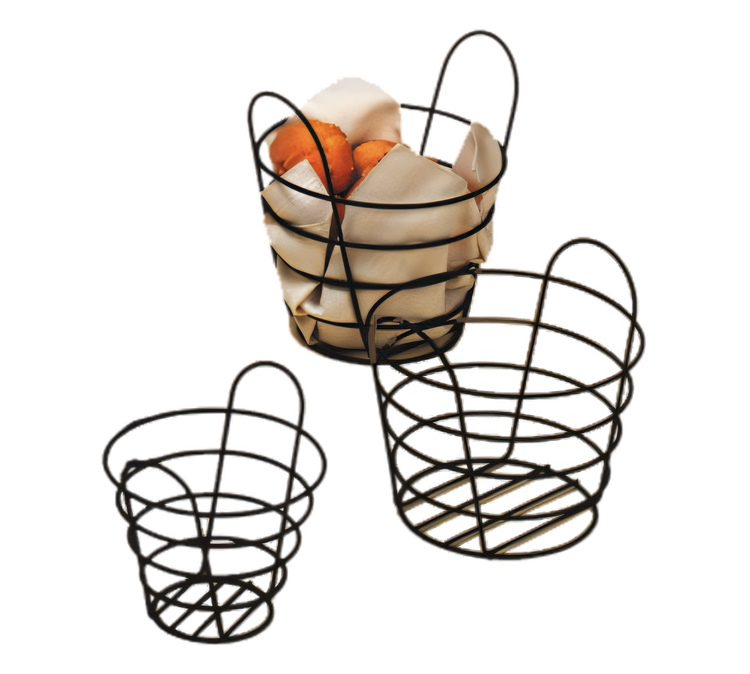 Product image #1 for American Metalcraft 7-Inch Round Black Wire Serving Basket with Loop Handles