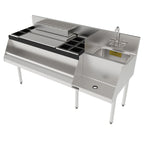 Thumbnail image #1 for Perlick Corporation Top Shelf UCS60A-LF 60-Inch Underbar Ice Bin/Cocktail Station with Blender Sink, 10-Circuit Cold Plate, Stainless Steel