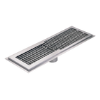 Thumbnail image #1 for IMC/Teddy SEC-ASFT-2436-SG-ADA 36"W x 24"D x 6" Deep Stainless Steel Anti-Spill Floor Trough with Security Subway Grating