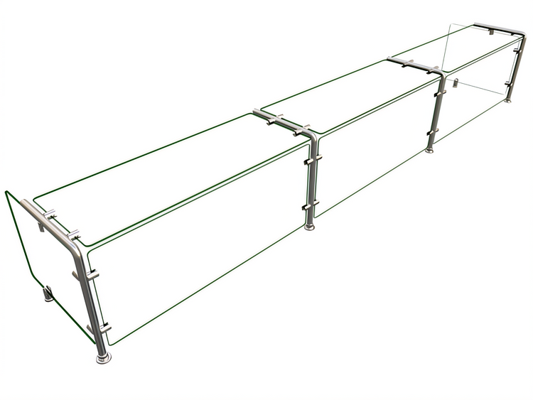 Product image #1 for Hatco Flav-R-Shield EP11 Full-Service Pass-Over Single-Sided Sneeze Guard, 108" W x 18" D