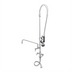 Thumbnail image #1 for T&S Brass Single Hole Deck Mount Mixing Faucet with 12-Inch Swing Nozzle, Spray Valve, and Overhead Spring