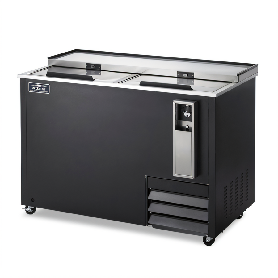 Product image #1 for Arctic Air AUB50R 50-Inch Horizontal Bottle Cooler with Locking Sliding Lids, 13.7 Cu. Ft., Black Exterior