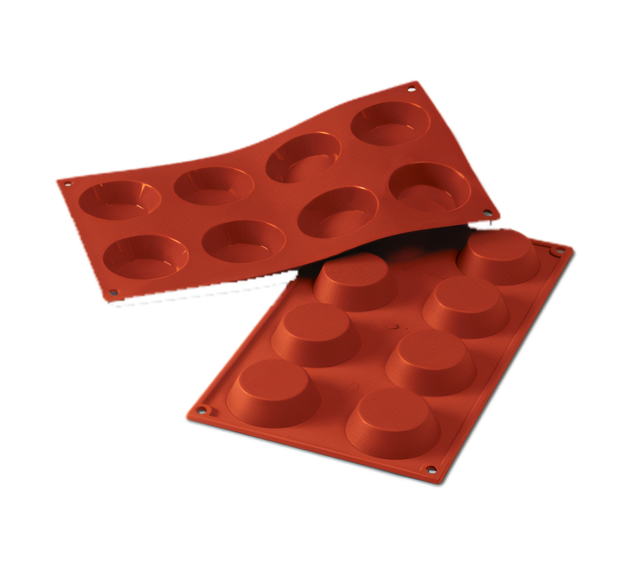 Product image #1 for Silikomart Siloconflex 8-Cavity Tartlet Silicone Mold, Red
