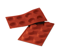 Silikomart Siloconflex 8-Cavity Tartlet Silicone Mold, Red