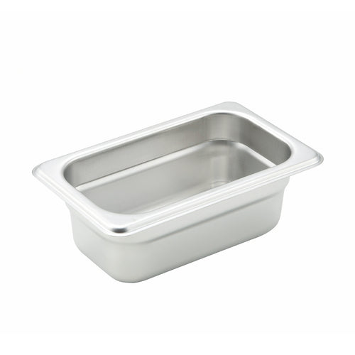 Product image #1 for Winco 1/9 Size 22-Gauge Solid 18/8 Stainless Steel Anti-Jamming Steam Table Pan, 2-1/2-Inch Deep