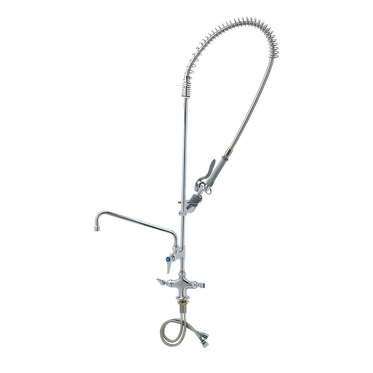 Product image #1 for T&S Brass EasyInstall Single-Hole Deck-Mount Pre-Rinse Unit with 12-Inch Swing Nozzle and 1.07 GPM Spray Valve