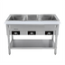 Thumbnail image #1 for Serv-Ware 44-Inch 3-Well Open Well Electric Steam Table with Open Shelf Base