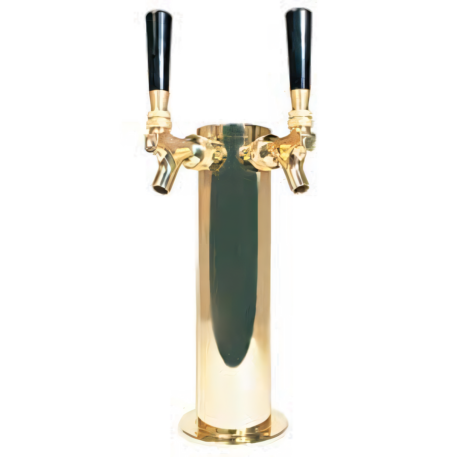 Product image #1 for Countertop Glycol-Cooled Single-Column Draft Beer Tower with 2 PVD Brass Faucets