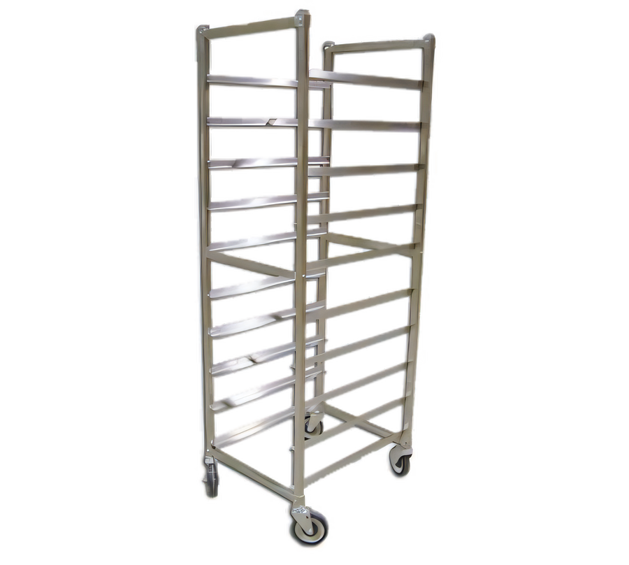 Product image #1 for Omcan USA Full Size Mobile Stainless Steel End-Load Open-Sided Pan Rack for 18 x 26 Pans, 10 Capacity