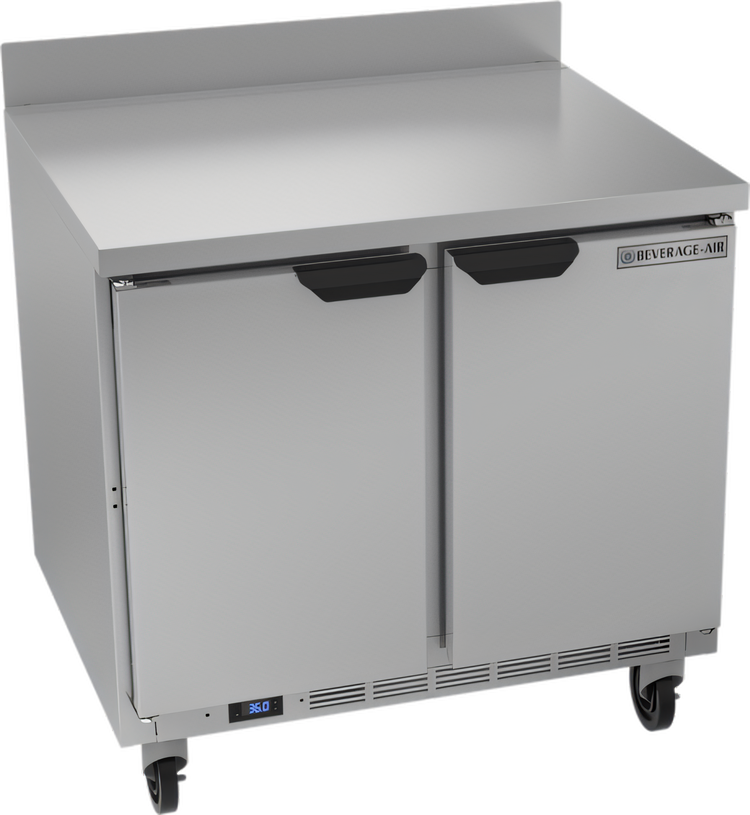 Product image #1 for Beverage-Air WTR36AHC 36-Inch Two-Section Worktop Refrigerator with Solid Doors, 8.5 Cu. Ft.