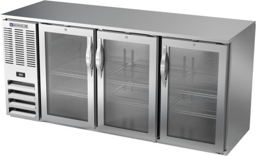 Product image #2 for Beverage-Air 72-Inch Three-Section Food-Rated Back Bar Refrigerator with Glass Doors