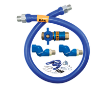 Dormont Blue Hose 1-Inch I.D. x 72-Inch Moveable Gas Connector Deluxe Kit with Safety Quik Valve and Restraining Device