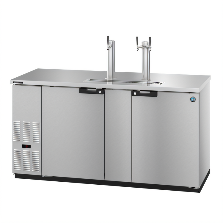 Product image #1 for Hoshizaki DD69-S Two-Section Self-Contained Direct-Draw Draft Beer Cooler with 2 Stainless Steel Towers and 3 Faucets, 69-1/2 Inch Wide