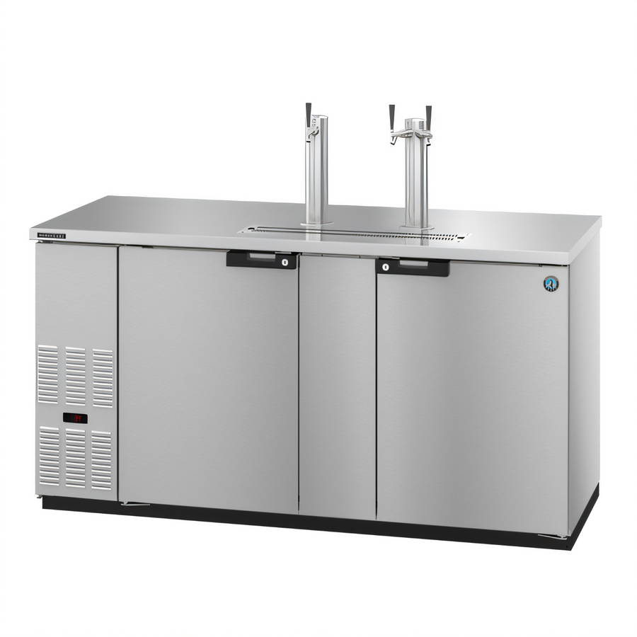 Product image #1 for Hoshizaki DD69-S Two-Section Self-Contained Direct-Draw Draft Beer Cooler with 2 Stainless Steel Towers and 3 Faucets, 69-1/2 Inch Wide