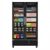 Thumbnail image #1 for KoolMore 2-Section Black Glass Door Merchandiser Refrigerator, Bottom-Mount Self-Contained