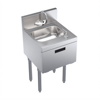 Krowne Royal Series Freestanding Underbar Hand Sink Unit with Electronic Faucet and Dispensers