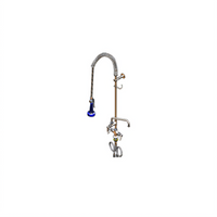 T&S Brass EasyInstall Deck-Mount Pre-Rinse Unit with Add-On Faucet, 6-Inch Swing Nozzle, 24-Inch Riser, and 44-Inch Hose