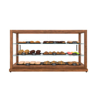 Koolmore KM-BDW-44D 44-Inch Bakery Display Case with 3 Tempered-Glass Shelves, Mirrored Interior, and Dual Rear Sliding Doors