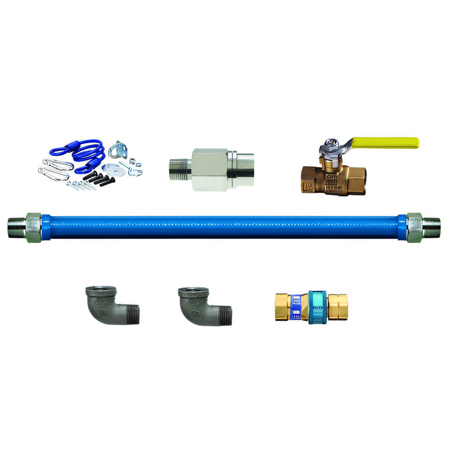 Product image #1 for Dormont Blue Hose Moveable Gas Connector Kit with Excess Flow Valve (EFV), 3/4 Inch I.D. x 48 Inch