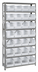 Thumbnail image #1 for Quantum Heavy Duty Wire Shelving Unit with 8 Shelves and 28 Clear Bins, 36 x 12 x 75 Inches