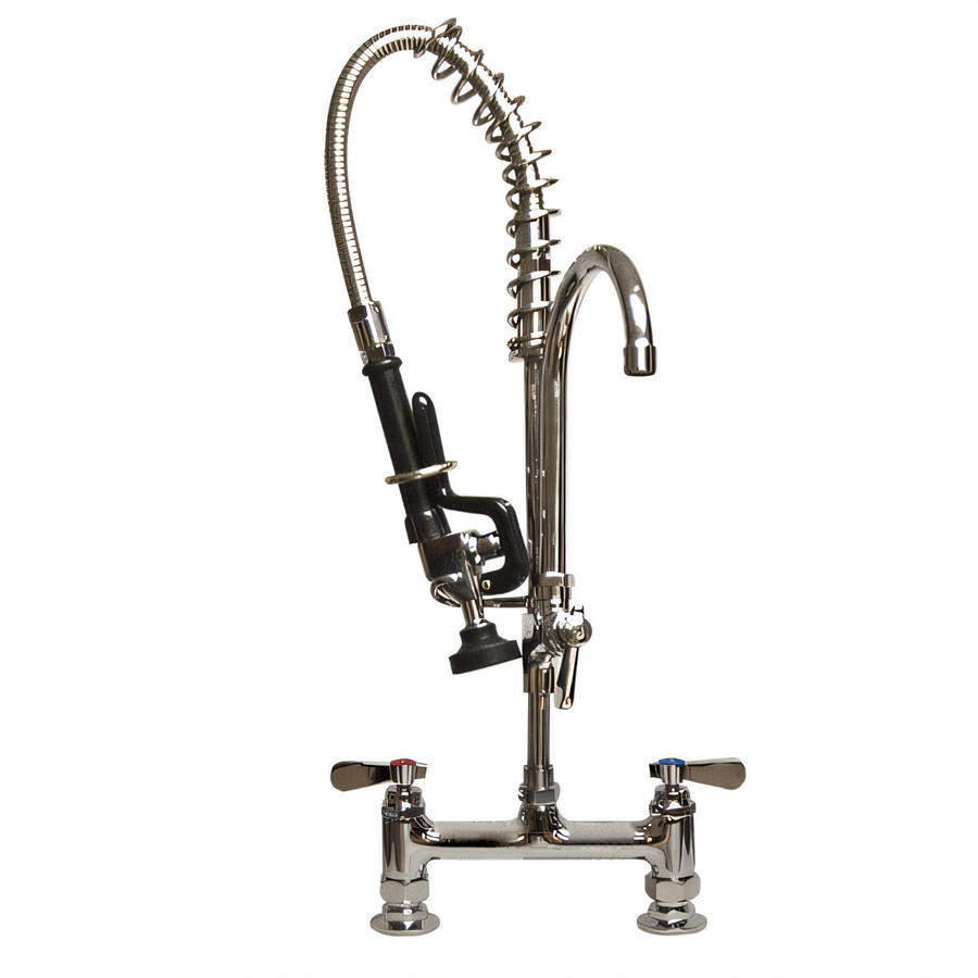 Product image #1 for BK Resources OptiFlow Lead-Free Mini Deck Mount Pre-Rinse Faucet Assembly, 8-Inch Centers