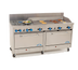 Thumbnail image #1 for Comstock-Castle 72-Inch Gas Range with 2 Star Burners, 60-Inch Griddle, and 2 Ovens