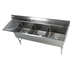 Thumbnail image #1 for Klinger's Trading Elite Three-Compartment Commercial Sink with Left Drainboard, 92-1/2 Inch Wide, 16/304 Stainless Steel