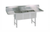 Thumbnail image #1 for 93-1/4-Inch Three-Compartment Stainless Steel Sink with Left and Right Drainboards and 10-Inch Backsplash