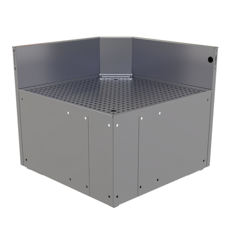 Product image #1 for Glastender Underbar Inside Rectangle Corner Drainboard, 24 x 24 Inch, Stainless Steel, No Legs