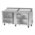 Thumbnail image #1 for Turbo Air PRO 72-Inch 2-Section Refrigerated Sandwich/Salad Prep Table with 18-Pan Top and Glass Doors