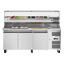 Thumbnail image #1 for KoolMore Commercial 79.5-Inch Granite Top Refrigerated Pizza Prep Counter, 3-Section, Stainless Steel