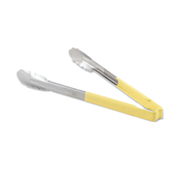 Jacob's Pride® 9-1/2-Inch Springless Utility Tongs with Scalloped Teeth and Yellow Kool-Touch Handle