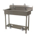 Thumbnail image #1 for Advance Tabco 48-Inch 2-Station Freestanding Multi-Station Hand Wash Sink with Toe-Push Faucets