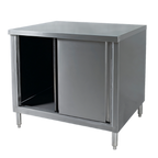 Thumbnail image #1 for Klinger's Trading CB3036-W/SHELF 36-Inch x 30-Inch Stainless Steel Enclosed Work Table with Sliding Doors and Shelf