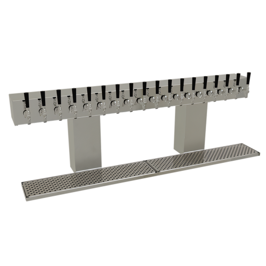 Product image #1 for Glastender BRT-18-MFR 18-Faucet Countertop Bridge Draft Dispensing Tower, Glycol-Cooled, Mirror Finish